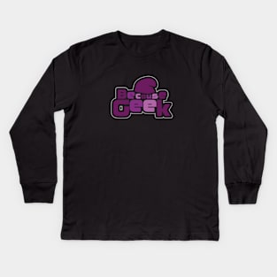 Because Geek Logo Round Purple - Chest Area Kids Long Sleeve T-Shirt